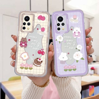 เคสใส Infinix Hot 10s NFC 10 10t 10 11 Play 10i 9 Pro 10 Lite 11 Plus Hot 9 Play 11 11S NFC Infinix Smart 6 5 4 4C 5 Pro Tencno Spark 5 PRO ลายกระต่าย หมี แฟชั่น เคสโทรศัพท์