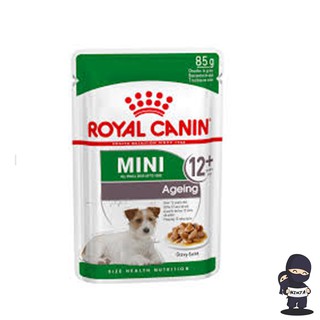 Royal Canin Mini Ageing12+ pouch อาหารเปียกสุนัขสูงวัย ขนาดเล็ก อายุ 12 ปีขึ้นไป กล่อง 85 กรัม