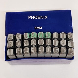 PHOENIX เหล็กตอกอักษร ขนาด 6mm ตัวตอกอักษร ชุดตอกอักษร ที่ตอกตัวอักษร ( Metal Stamping Kit ) เหล็กตอก ตอกเลข