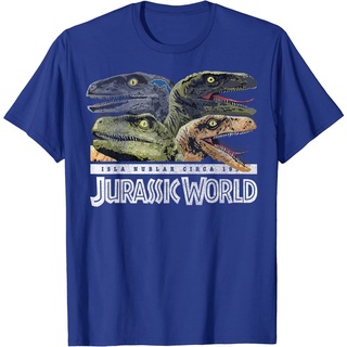 [S-5XL]เสื้อยืด ผ้าฝ้าย พิมพ์ลายกราฟฟิค Jurassic World Velociraptor แฟชั่นสําหรับผู้ชาย