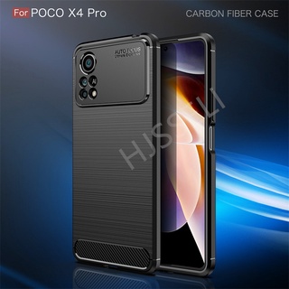 เคสโทรศัพท์ซิลิโคน TPU แบบนิ่ม คาร์บอนไฟเบอร์ สําหรับ Xiaomi Poco X4 Pro 5G PocoX4 M4 Pro