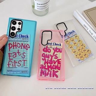 เคสโทรศัพท์ซิลิโคน ใส แบบนิ่ม ลายฉลาก กันกระแทก สําหรับ Samsung S20 S21 S22 S20Ultra S21Ultra S22Ultra S20+ S21+ S22 Plus