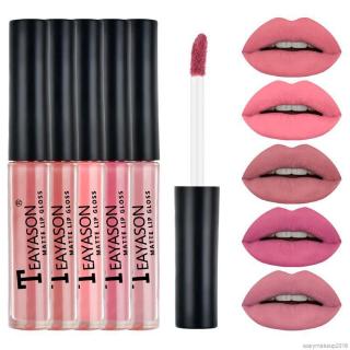 teayason ลิปกลอสเนื้อ matte ติดนานกันน้ํา 5 ชิ้น