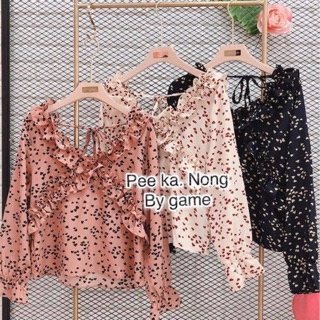 เสื้อแฟชั่นลายจุดหัวใจ