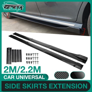 Tesla อุปกรณ์เสริมUniversal Car Side Skirts Extension Rocker anels Li Bumer ersonality Modification For BMW For Subaru F