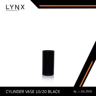 JJGLASS - (LYNX) CYLINDER VASE 10 BLACK - แจกันแก้ว แจกันดอกไม้ ทรงกระบอก ดีไซน์ทันสมัย สวยงาม สีดำ มี 4 ขนาด สูง 20 ซม.,สูง 30ซม.สูง 40ซม. และ สูง 50ซม.