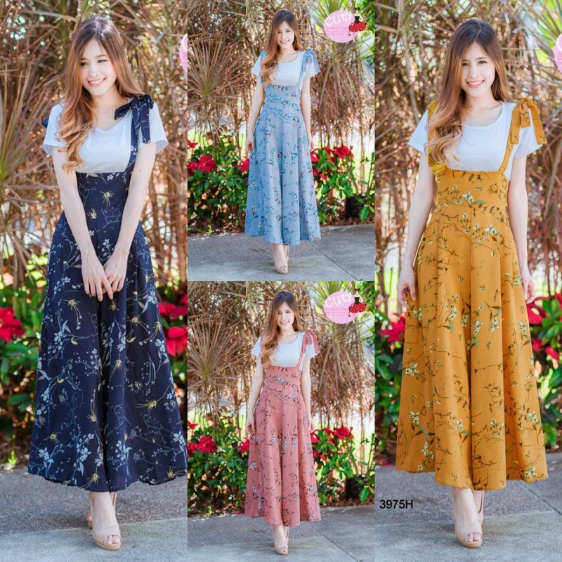 เสื้อยืดกับเอี๊ยมเดซี่สายผูก Set-2ชิ้น เดรส ลดราคา ชุด ราคาส่ง ราคาถูก นำเข้า ถูก jumpsuit866