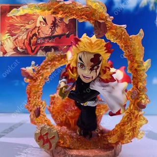 ดาบพิฆาตอสูร โมเดล Rengoku Kyoujurou 10cm Fire Breathe (Movie Version) Fire Hashira บราเดอร์ gk PVC Figure Demon Slayar ฟิกเกอร์ Kimetsu No Yaiba: Mugen Ressha-Hen