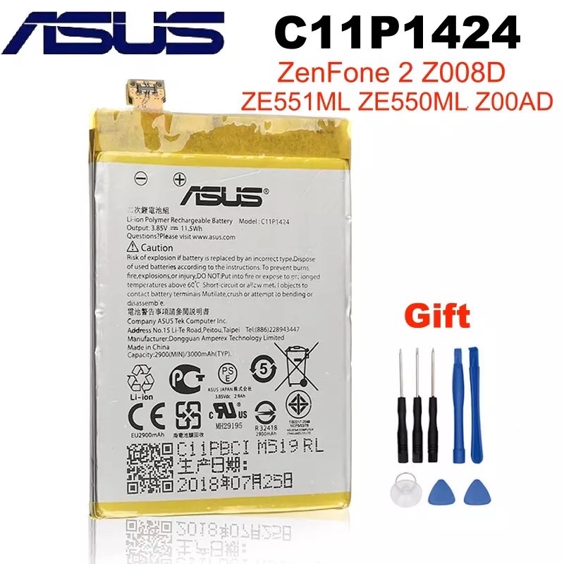 Asusแบตเตอรี่เดิมC11P1424สำหรับAsus Zenfone 2แบตเตอรี่Zenfone2 ZE551ML ZE550ML 5.5นิ้วZ00AD Z00ADB Z