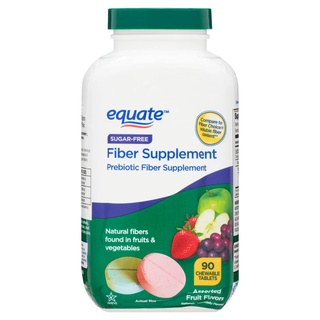 Equate Fiber Supplement, Fruit Flavors, Chewable Tablets, over the Counter, 90 Count ไฟเบอร์ รสผลไม้ เม็ดเคี้ยว