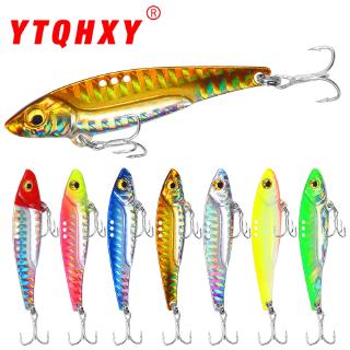 ตกปลาทะเลเหยื่อตกปลาล่ออาหารปลา 7Color 5cm/6cm/6.5cm/7cm 8g/13g/16g/20g VIB Sequin Iron Plate Metal Hard Bait Wobblers Bionic Bait With Sharp Blood Tank Hook 3D Eyes Sea Fishing Lure Outdoor Fishing Gear