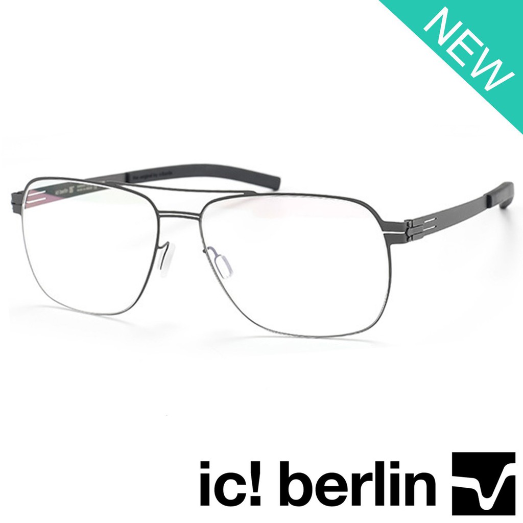 Ic Berlin แว่นตา สีเทา กรอบแว่นตา กรอบเต็ม ขาข้อต่อ วัสดุ สแตนเลส สตีล (สำหรับตัดเลนส์) Eyewear Top 