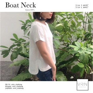 Virin_Clothing เสื้อลินิน แท้ คอปาด Boat neck งานดีไซน์ตัดเย็บเอง