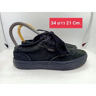 Vans 34 ยาว 21 Cm.รองเท้ามือสอง  ผ้าใบ แฟชั่น วินเทจ สายเซอร์