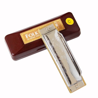 ฮาร์โมนิก้า ขนาด 10 ช่อง Suzuki รุ่น Folk Master แบบ Diatonic  Suzuki Folk Master 10-Hole Diatonic Harmonica