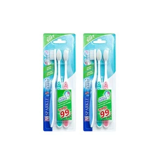 [แพ็ค 2] SPARKLE แปรงสีฟัน นุ่มพิเศษ รุ่น FRESH WHITE TOOTHBRUSH ไม่บาดเหงือก คละสี (10SK00079X2)