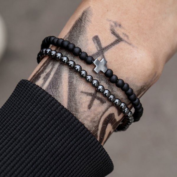 สร้อยข้อมือ กําไลข้อมือ ประดับลูกปัด แบบยืดหยุ่น แฮนด์เมด สไตล์เกาหลี เรียบง่าย เครื่องประดับ ของขวัญ สําหรับผู้ชาย