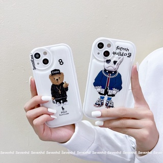 เคสโทรศัพท์มือถือ ลายการ์ตูน Pitbull And Bear ตาโต แฟชั่น สําหรับ iPhone 14 13 12 11 Pro Max X XR Xs Max 8 7 6 6s Plus SE 2020