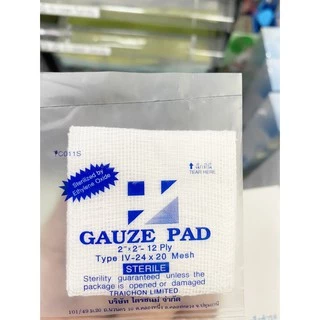 TC Sterile gauze pad ทุกขนาด ผ้าก๊อซปลอดเชื้อ { ต่อกล่อง กล่องละ100ซอง } SOS GAUZE PAD STERILE