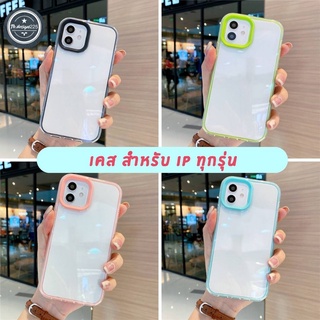 -พร้อมส่งในไทย-เคสซิลิโคน ขอบสี หลังแข็ง แบบปะกบ TPU นิ่ม ใช้สำหรับIPทุกรุ่น #024