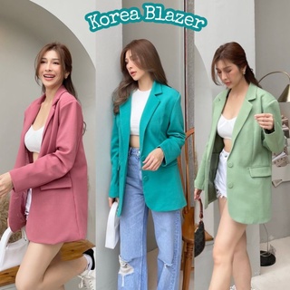 Blazer Oversize เบลเซอร์ทรงหรู เนื้อผ้าอย่างดี ดีเทลกระดุมปั๊มดูดีมีระดับ มี5สี