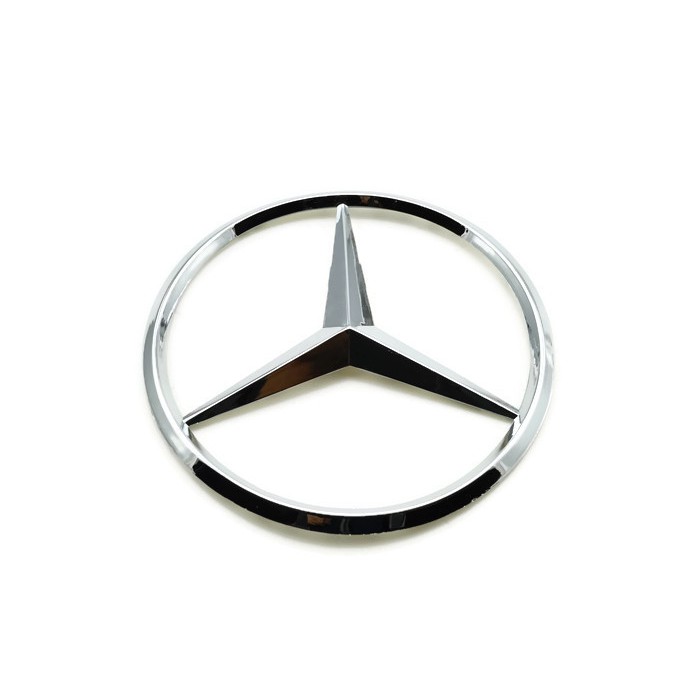 ป้ายโลโก้Benzพลาสติกชุบโครเมี่ยมขนาดเส้นผ่าศูนย์กลาง 5.7 cm สำหรับติดพวงมาลัยติดตั้งด้วยเทปกาวด้านหลัง