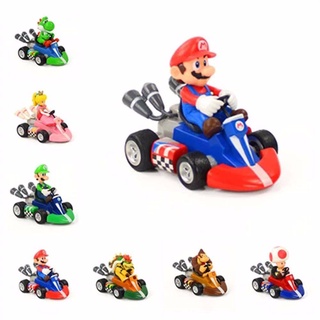 โมเดลรถยนต์ Super Mario Kart แบบดึงถอยหลัง แบบสร้างสรรค์ ของเล่นสําหรับเด็ก