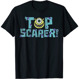 Disney Pixar Monsters Inc. Mike Wazowski Top Scarer Cotton T-shirt for Men and Women Tee Shirts Adulเสื้อยืด