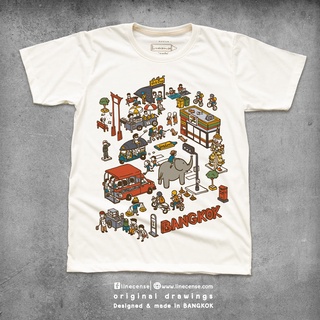 [New] Bangkok t-shirt เสื้อยืดลายกรุงเทพมหานคร สีขาวออฟไวท์