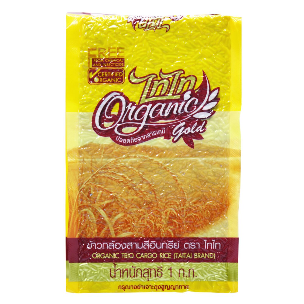 ข้าวกล้องสามสีอินทรีย์ (Organic Trio Cargo Rice) ตรา ไทไท ขนาด 1 กก ข้าว 3 สี ข้าวออร์แกนิค ข้าวสามสี