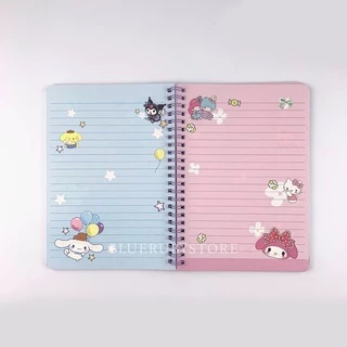 พร้อมส่ง💕 สมุดโน๊ต A5 กระดาษลายการ์ตูน สมุดบันทึกน่ารัก มีเส้น สันห่วง Notebook | Bluerubystore