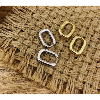 3_goodgift_station - U-shaped earrings ต่างหูเงินแท้ s925 ห่วงตัวยูแบบล็อค เรียบๆ ใส่ติดหูไว้ได้เลย