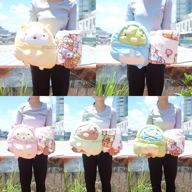ตุ๊กตา หมอนผ้าห่ม Shirokuma & Penguin & Neko & Tonkatsu & Tokage Sumikko ซูมิโกะ ตัวนุ่ม 13นิ้ว (100x150cm)