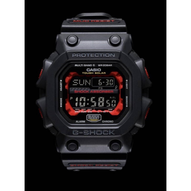 GXW-56 Casio G-shock ยักษ์ดำแดงM6 นาฬิกาข้อมือชาย สายเรซิ่น รุ่น GXW-56-1A ของแท้ 100%ประกัน1ปี