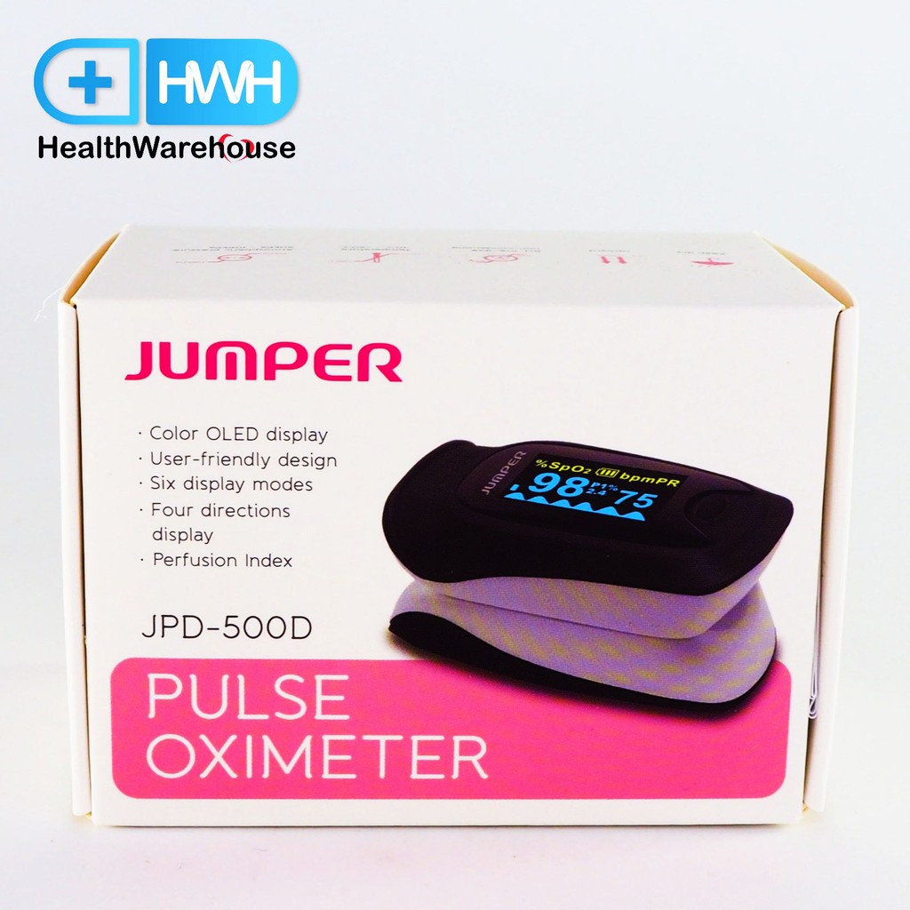 Jumper Pulse Oximeter JPD-500D ( สีดำ ) เครื่องวัดออกซิเจนในเลือด ปลายนิ้ว รับประกัน 1 ปี