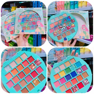 anylady 4colour eyeshadow mermazing พาเลทอายแชโดว์นางเงือกสุดเก๋ เนื้อแมท ชิมเมอร์ และกริตเตอร์ มี24สีในตลับ สีสวย