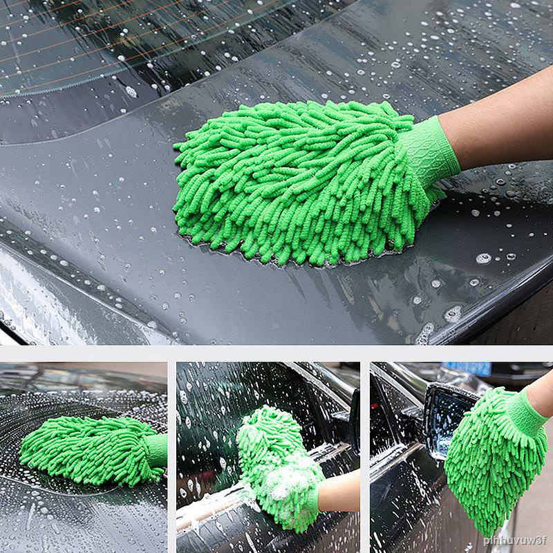 ดูแลรักษารถยนต์ Car Wash Glove Chenille Auto Detailing Polishing Waxing