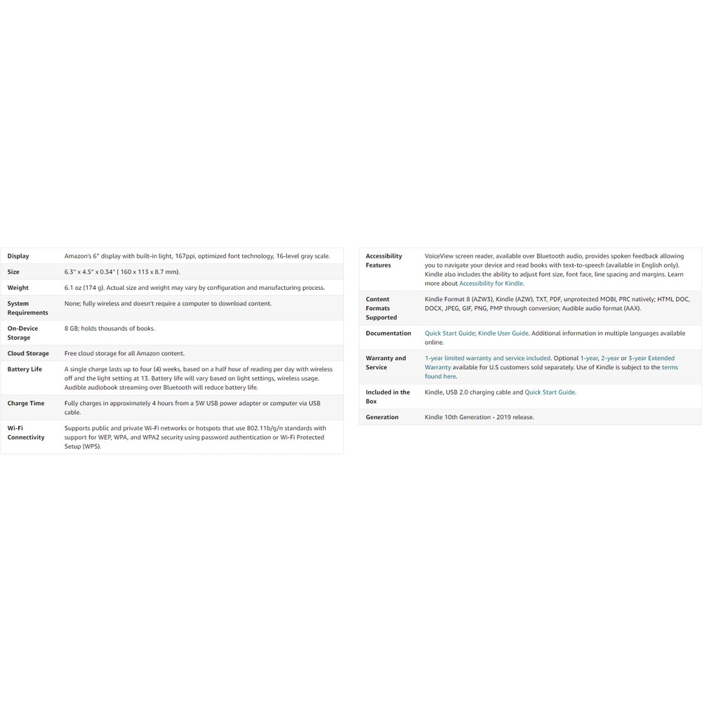 Amazon Kindle eBooks Reader (10th Gen 2019) 8GB WiFi เครื่องอ่าน