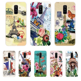 Samsung Galaxy A6 A6+ Plus A7 A8 A8+ Plus A9 2018 Soft TPU Silicone Phone Case Cover หอคอยเหล็ก