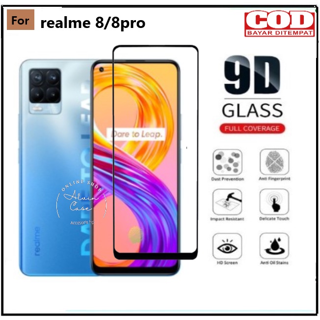 LAYAR TEMPERED GLASS REALME 8/8 PRO ANTI-SCRATCH FULL SCREEN GLASS