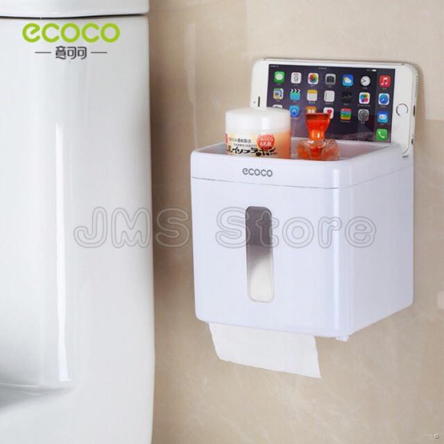 ❉ecoco กล่องใส่ทิชชู กล่องเก็บของในห้องน้ำ ติดผนัง Mini E1612
