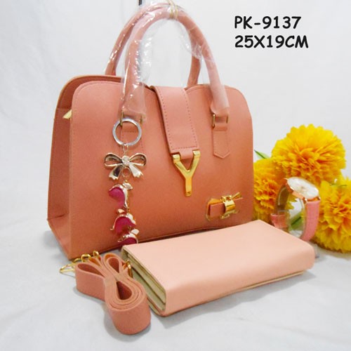 Y zara peach bag 3 in 1 package bag