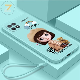 Zymello เคส OPPO A15 A16 A7 A5 A12 A3S A5S A16K A31 A54 A74 A76 A92 A93 A94 A95 A96 F5 F7 F9 F11 Pro เคสโทรศัพท์ซิลิโคนสาวน่ารัก