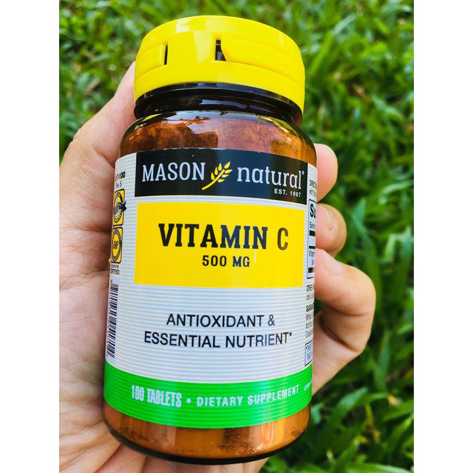 70% OFF ราคา Sale!!! EXP:02/2024 วิตามินซี Vitamin C 500 mg 100 เม็ด (Mason Natural)