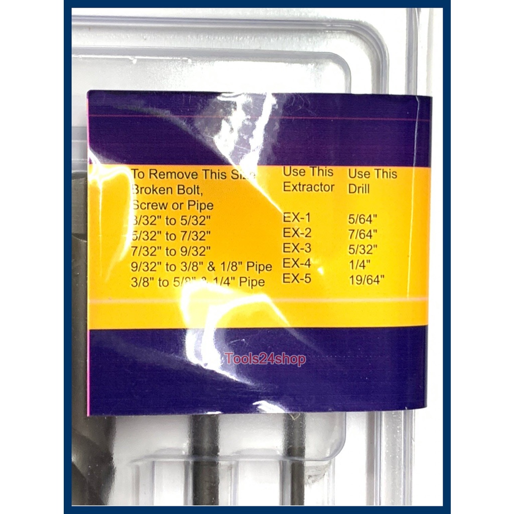 ชุดดอกถอนเกลียวซ้าย 5 ตัวชุด Ex1Ex5 53535 ยี่ห้อ IRWIN (Spiral Flute