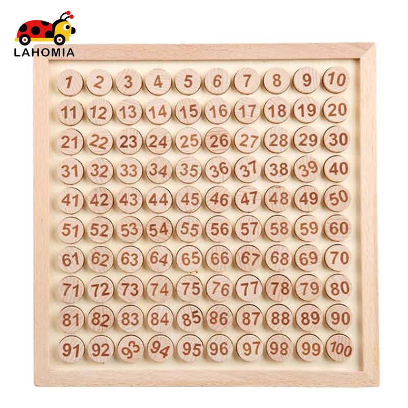 เกมกระดานไม้ ตัวเลข 1 ถึง 100 ของเล่นเสริมการเรียนรู้คณิตศาสตร์