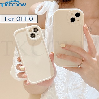 เคสโทรศัพท์มือถือ กันกระแทก กันรอยเลนส์กล้อง สีขาว สําหรับ OPPO F9 R17 Pro R15 F11 Find X3 X5 Pro X2 X3 Lite Neo Reno 2 4 5 6 7 Pro 7Z 7 SE 5Z 4Z 5K