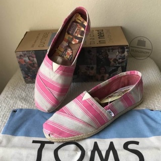 TOMS  pink umbella stripe (outlet) ลาย pink umbella