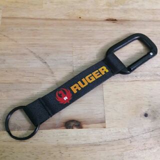 พวงกุญแจ RUGER ROUGE black carabiner black ring nylon strap by ครูแว่น frogmangear