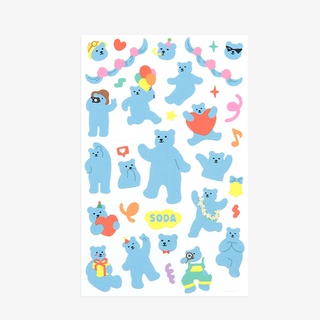 Jelly Bear Sticker - 34 Soda สติกเกอร์หมีจิ๋ว จาก Dailylike ลิขสิทธิ์แท้